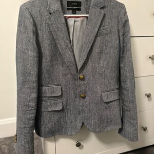 J. Crew Blue / Gray Blazer with Gold Buttons